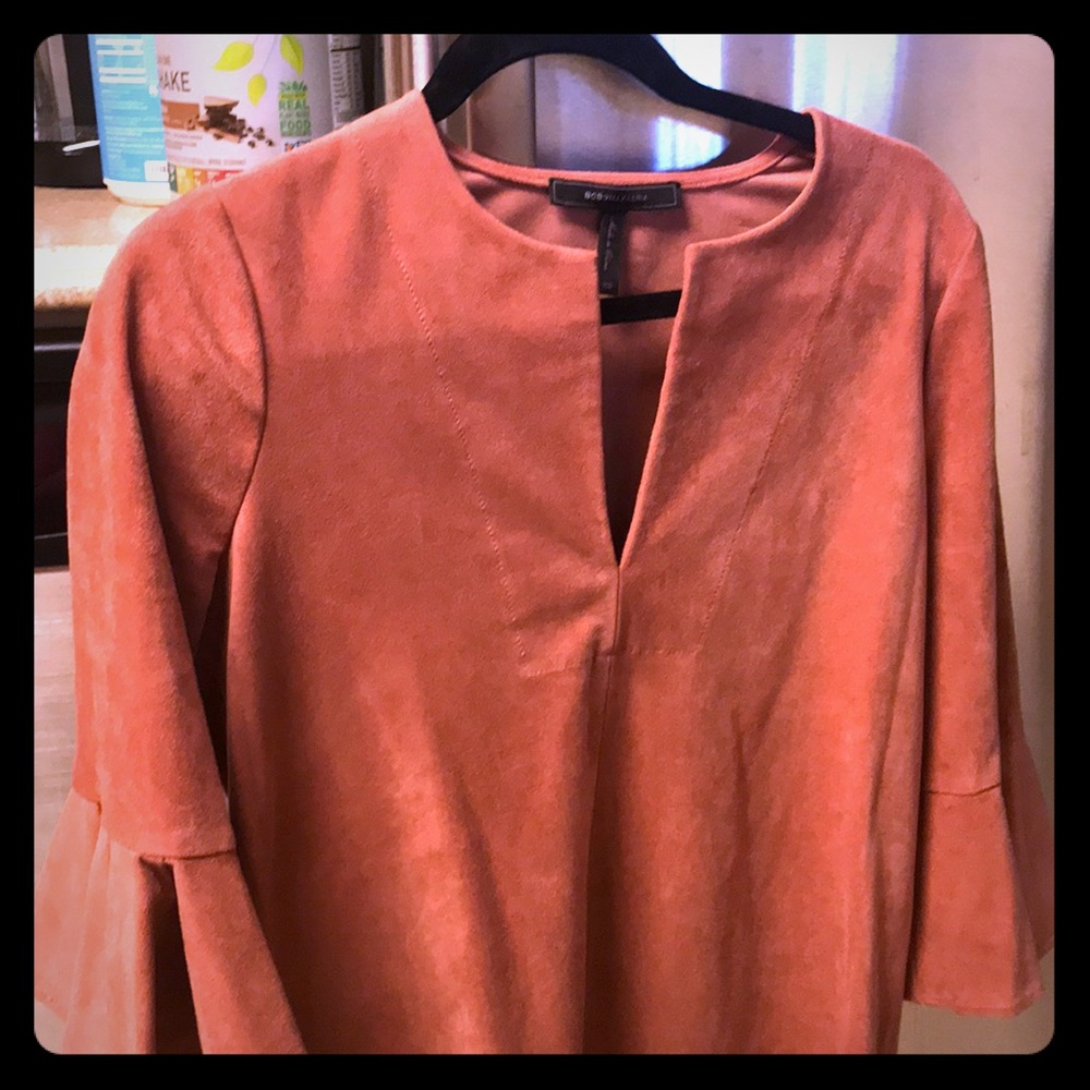 Bcbg Pink Faux Suede Dress